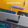 image:imageHyperX Coiled Cable  Durable Coiled Cable Stylish Design 5Pin Aviator Connector USBC to USBA  RedBlackGrey