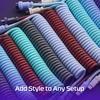 image:imageHyperX Coiled Cable  Durable Coiled Cable Stylish Design 5Pin Aviator Connector USBC to USBA  RedBlackGrey