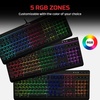 image:imageHyperX Eve 1800  Gaming Keyboard 1800 Form Factor10 Zone Customizable RGB Lighting Builtin Media Buttons Membrane Switches  BlackFull Size