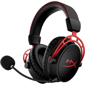 image:imageHyperX Cloud Alpha Wireless  Gaming Headset for PC 300hour battery life DTS HeadphoneX Spatial Audio Memory foam Dual Chamber Drivers Noisecanceling mic Durable aluminum frameRed