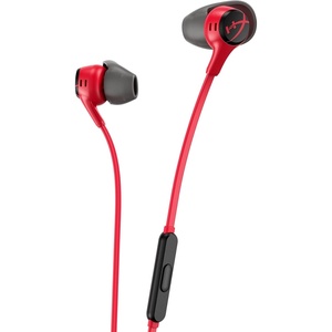 image:imageHyperX Cloud Earbuds II  14mm Drivers Four Eartips HardShell Carrying Case LowProfile 90 Plug 35mm Plug Builtin Microphone MultiFunction Button PC Mobile Nintendo Switch  RedRed