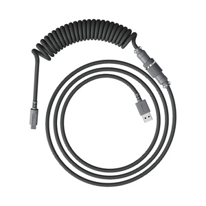 image:imageHyperX Coiled Cable  Durable Coiled Cable Stylish Design 5Pin Aviator Connector USBC to USBA  RedBlackGrey