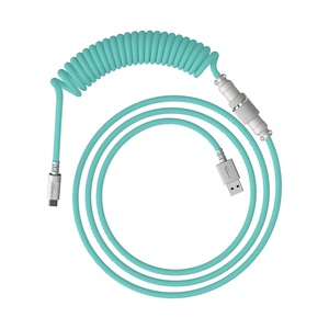 image:imageHyperX Coiled Cable  Durable Coiled Cable Stylish Design 5Pin Aviator Connector USBC to USBA  RedBlackLight GreenWhite