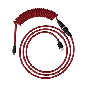 image:imageHyperX Coiled Cable  Durable Coiled Cable Stylish Design 5Pin Aviator Connector USBC to USBA  RedBlackRedBlack